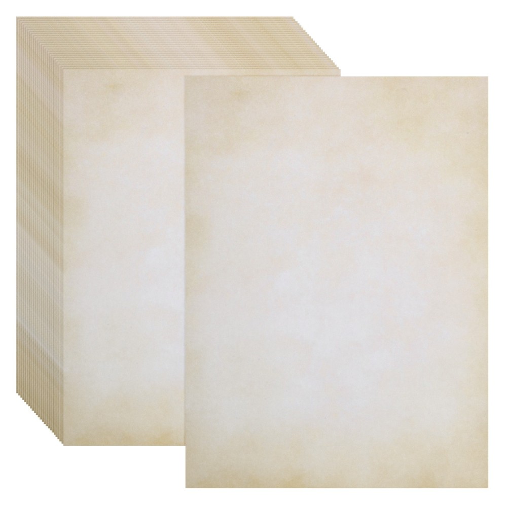 24 Packs Vintage Cotton Paper Printer Paper White Brown Gradient-8 x 11 Inch