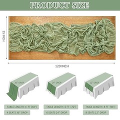 Cheesecloth Table Runner, 10 Ft Spring Gauze Table Runner Boho Rustic Sheer