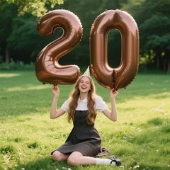 40 Inch Balloon Balloon,Chocolate Jumbo Mylar Foil Helium Number 0 Dark Brown