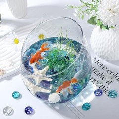 Fireplace Glass Rock, 1 LB Multicolor Flat Glass 1LB Clear、blue、deep Blue