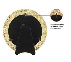 Circular Gold Jeweled Photo Frame / 5×5 In | For Tabletop Display | Perfect