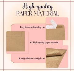 ACSTEP 100Pack A4 Envelopes 4-1/4 X6-1/4 A4(4-1/4 X 6-1/4) 100 PCS, Brown