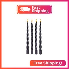 10 Inch Taper Spiral Candle, Set of 4 Tapered Candles,Smokeless,Tall Candlestick