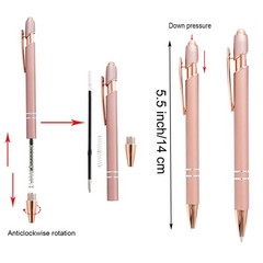 PASISIBICK 12 Pieces Rose Gold Ballpoint Pen with Stylus Tip, 2 in 1 Rose Gol…