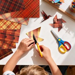 24 Sheets Plaid Pattern Paper, 12″x12″ Double-Sided Orange & Yellow 7