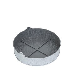 SILVER 18″ wide Round Floral Embossed Cake Stand Cupcake Display Wedding Party