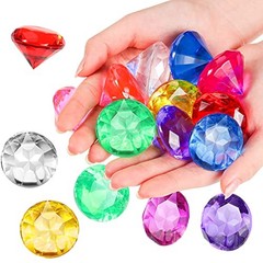 6 Pcs Acrylic Diamond Large Gems Pirate Round Treasure Acrylic 1 Multicolor