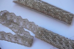 Organza Embroidered Lace Edge COFFEE 40mmWide 16 Metre Length Sunrise ch134 FLT1