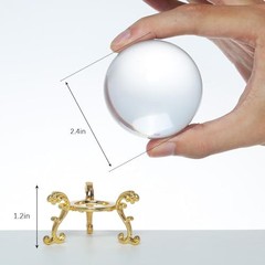 Crystal Ball – 60mm Solid Glass Photography Magic Ball with Golden Clear