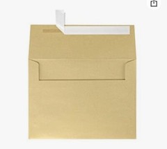 LUX A7 Invitation Envelopes 5 ¼ x 7 ¼ – Blonde Metallic 50 Qty with self seal
