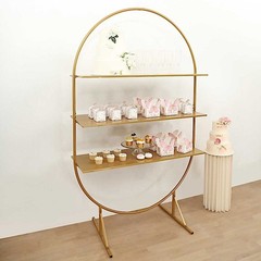 GOLD 6.5 feet 3 Tier Metal Cupcake Dessert DISPLAY STAND Centerpiece Events