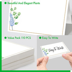 110 PCS Tent Cards, Small Place Cards with Elegant Floral Design Delicate Seatin