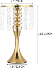 Elegant Gold Vases Set of 4 – 13.5″ Tall Crystal Flower Stands for Events