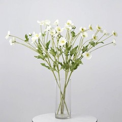 IVORY 2 Bushes 33″ Stem Silk Artificial Poppy FLOWER SPRAYS Party Decorations