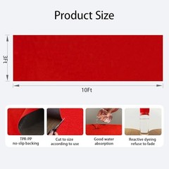 Extra Thick 3x10Ft Carpet Runner for Party, Non-Slip TPR Backing 3×10 Ft Red