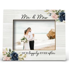 FONDCANYON Mr & Mrs Picture Frame, Wedding & 8 x 10 inches, Wood/natural