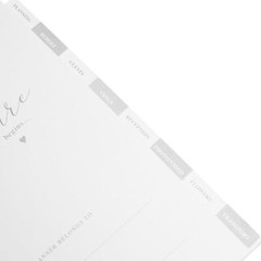 Wedding Planner Diary Organiser Book White Cover with Silver Wording