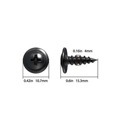 (400 Pcs)#8×1/2″ Black Truss Head Wood Screws Quick Metal Self Tapping Zinc