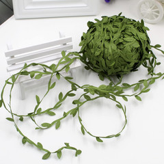 20 Yards Olive Green Leaf Ribbon, Artificial Vine, Gift Wrap Party Wedding Decor