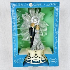 Vintage COAST NOVELTY 25th Wedding Anniversary Cake Topper Bride/Groom NIB ivory