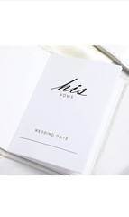 Velvet Vow Books, 2 Pieces Ivory Wedding Vow Book His and Hers 22 Pages