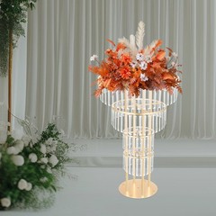 Crystal Flower Stand Round Pedestal Stand Gold Wedding Party Decoration