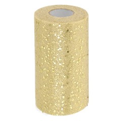 Tulle Fabric Rolls 6″ by 50 Yards Fabric Spool Tulle for DIY, Champagne Gold