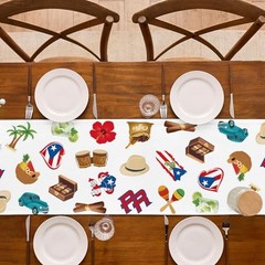 Puerto Rico Table Runner Puerto Rican Birthday Party Pattern-1 13″ x 72″