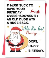 Funny December Birthday Card for Women Men, Happy Xmas Holiday Birthday for B…