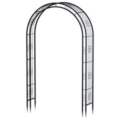 Arbuxzuy 88in Steel Garden Arch Arbor Trellis for Climbing Medium, Black
