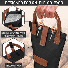 Wine Bag Single Bottle Carrier Tote, Insulated Travel Wine Cooler Bag for Pic…