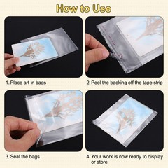 5″x 3.5″ Acid-Free Picture Sleeve, 50Pack Crystal Clear Sleeves Storage Bags