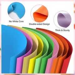 25 Sheets Colored Cardstock 12×12, 10 Assorted Colors Construction Paper 180G…
