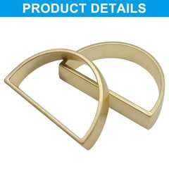 Hordion Gold Napkin Rings Set of 6, Semicircle Metal Napkin Matte Gold, 6pcs