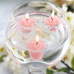 12 PINK Mini Roses Floating CANDLES Party Wedding Centerpieces Supplies