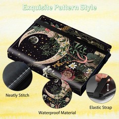 Moon Floral Card Binder 4 Pockets 160 Cards Slot Faux Leather
