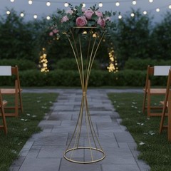 Metal Hourglass Flower Holder Wrought Iron Event Decoration for Reception,