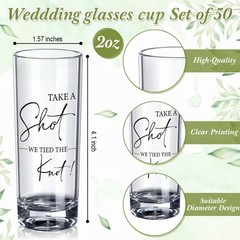 Sliner 50 Set Wedding Favors for Guests Bulk 2oz Acrylic Take a Shot We Tied …