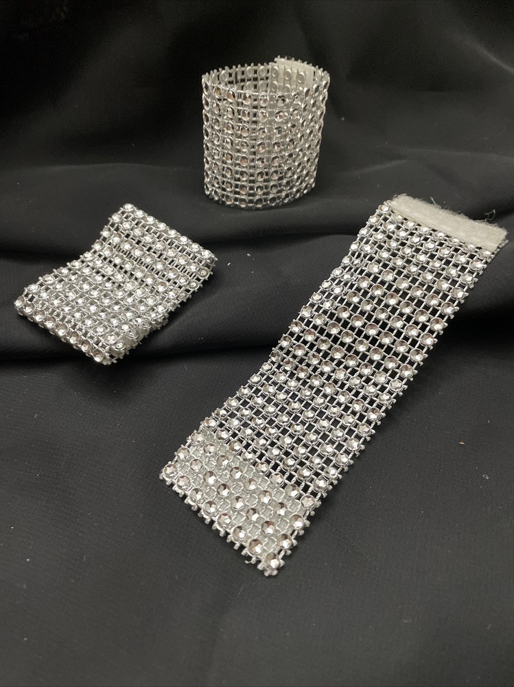 E13 Silver Rhinestone Look Napkin/Chair Sash Rings – Event Accessories