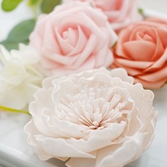 Pink Foam Peonies Roses White Silk Daisies Hydrangeas FAUX FLOWER BOXParty