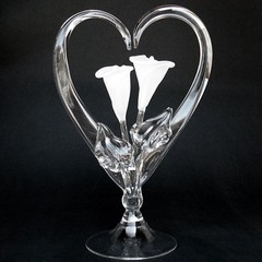 Calla Lily Lilies Frosted Glass Wedding Cake Topper