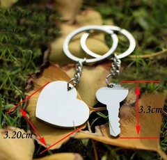 Hot Sale Zinc Alloy Silver Plated Lovers Gift Wedding Favors Couple My Heart Key