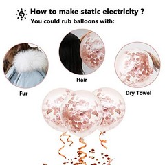 Rose Gold Confetti Latex Balloons, 60 Pack White Balloons Rose Gold White Gold