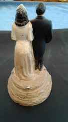 1940s Wedding Cake Topper Coast Novelty Co. Venice CA 5 1/2″ Bride-Groom