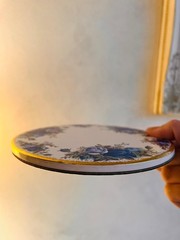 Royal Albert Moonlight Rose Teapot Trivet – English China Coaster, Blue Floral V