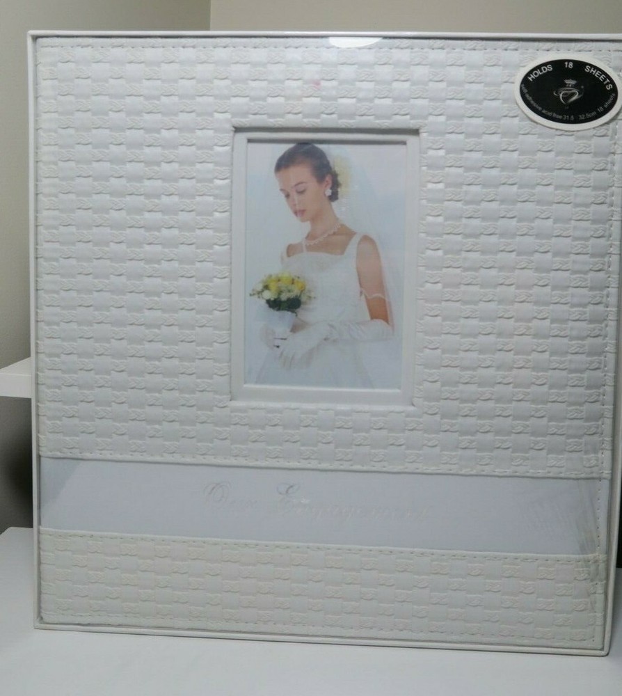 Our Engagement Photo Album Bridal Shower Gift Present 144 photos 18 pages Ivory
