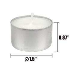 Stonebriar Bulk 50 Pack Unscented Smokeless Long Tea Light Candles 8 Hour