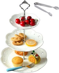 Elegant 3-Tier White Porcelain Cupcake Stand – Perfect for Celebrations
