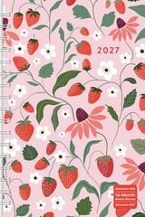 2026-2027 Weekly & Monthly Planner, 16-Month Designer: Strawberry Patch