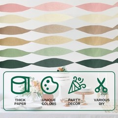 Crepe Paper Streamers Party Decorations – 6 Rolls Grass Green Gold Pink Olive